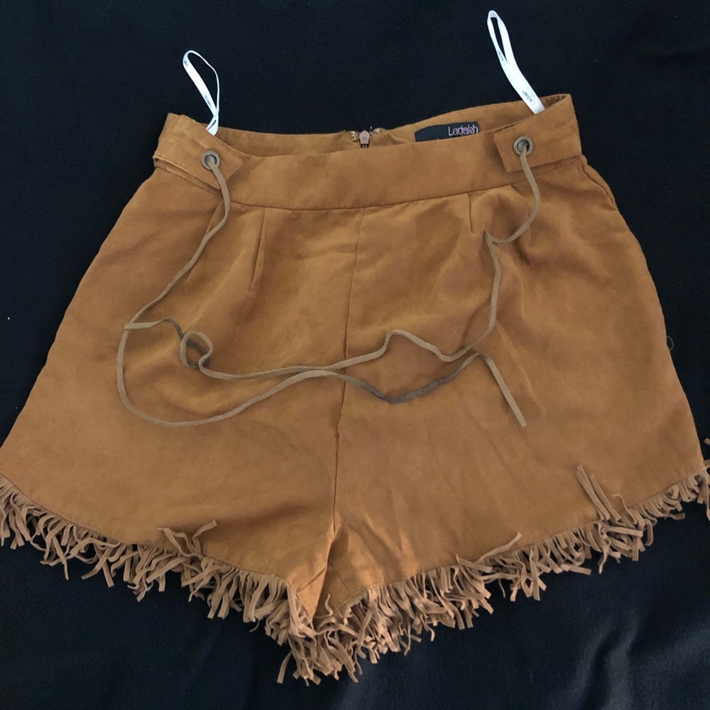 Suede Fringe Shorts - Picture 6 of 8